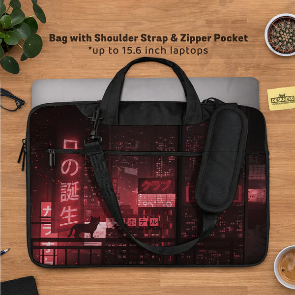 Red Cyberpunk Laptop Sleeve & Bag - Deskneko