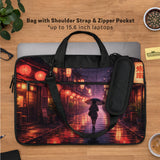Lofi Anime Laptop Sleeve & Bag Japanese Rainy Street Aesthetic - Deskneko