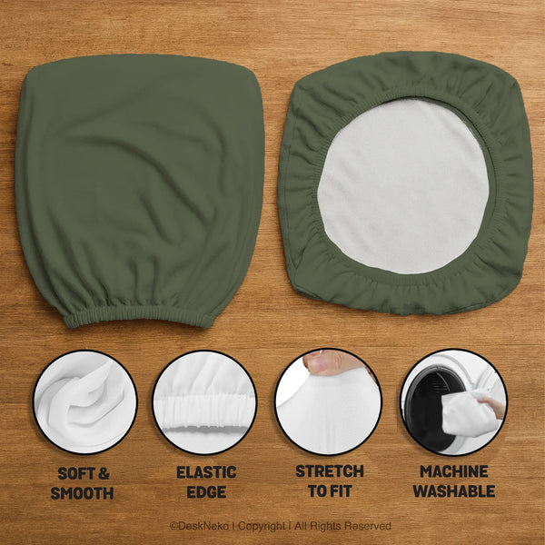 Warm Forest Green Office Chair Cover - Deskneko
