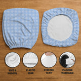 Blue Gingham Desk Chair Cover - Chair Covers - Deskneko - Desk Chair Covers
