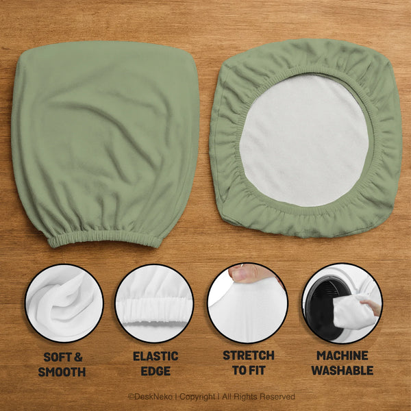Soft Sage Green Office Chair Cover - Deskneko