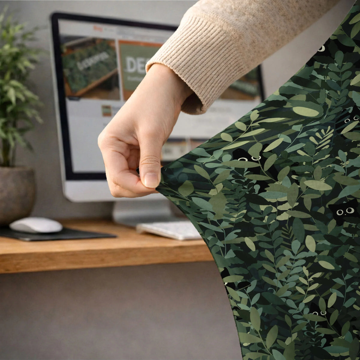 Forest Cat Desk Chair Cover for Office and Gaming Chairs - Deskneko