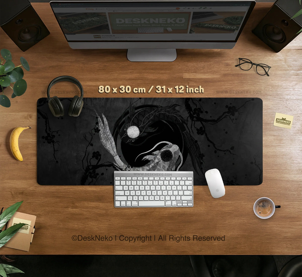Yin Yang Koi Deskmat - Deskneko