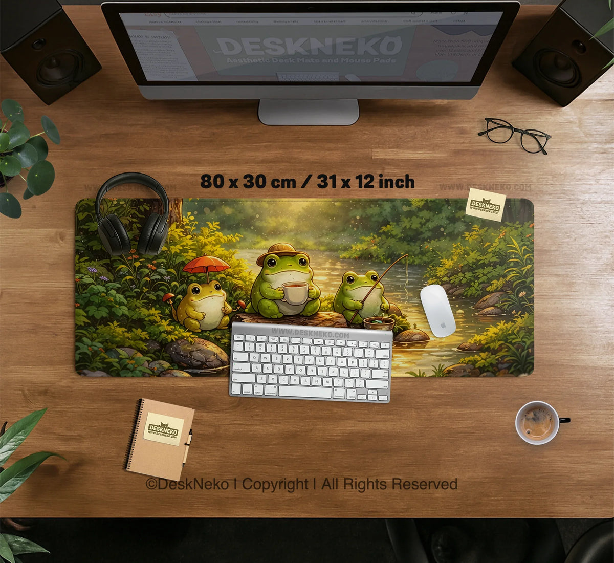 Forest Frogs Desk Mat - Deskneko