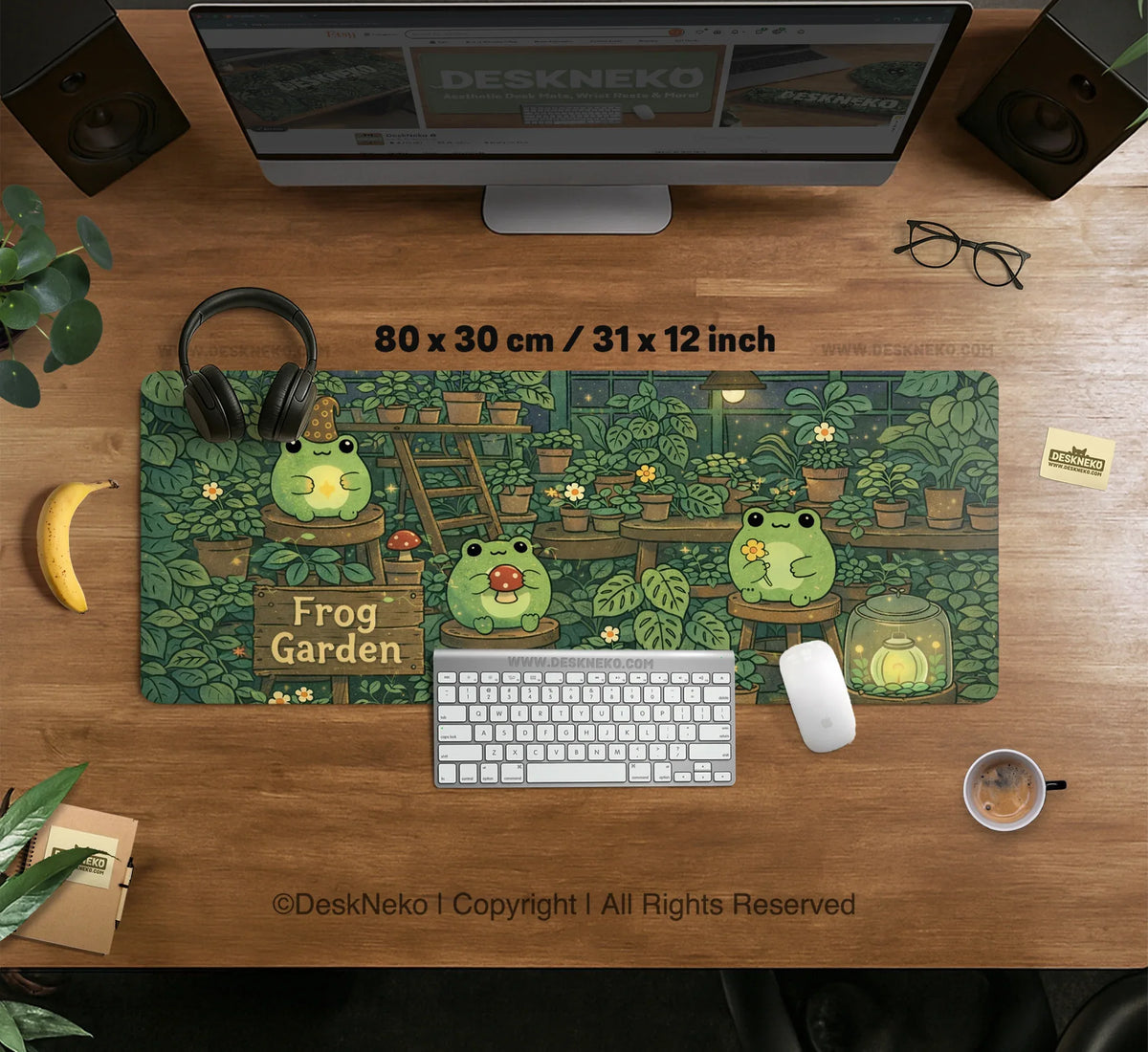 Frog Garden Deskmat - Deskneko