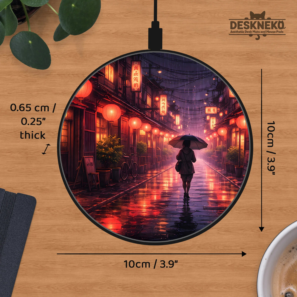 Tokyo Lantern Rain Wireless Charger - Deskneko
