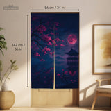 Dark Sakura Noren Door Curtain - Deskneko
