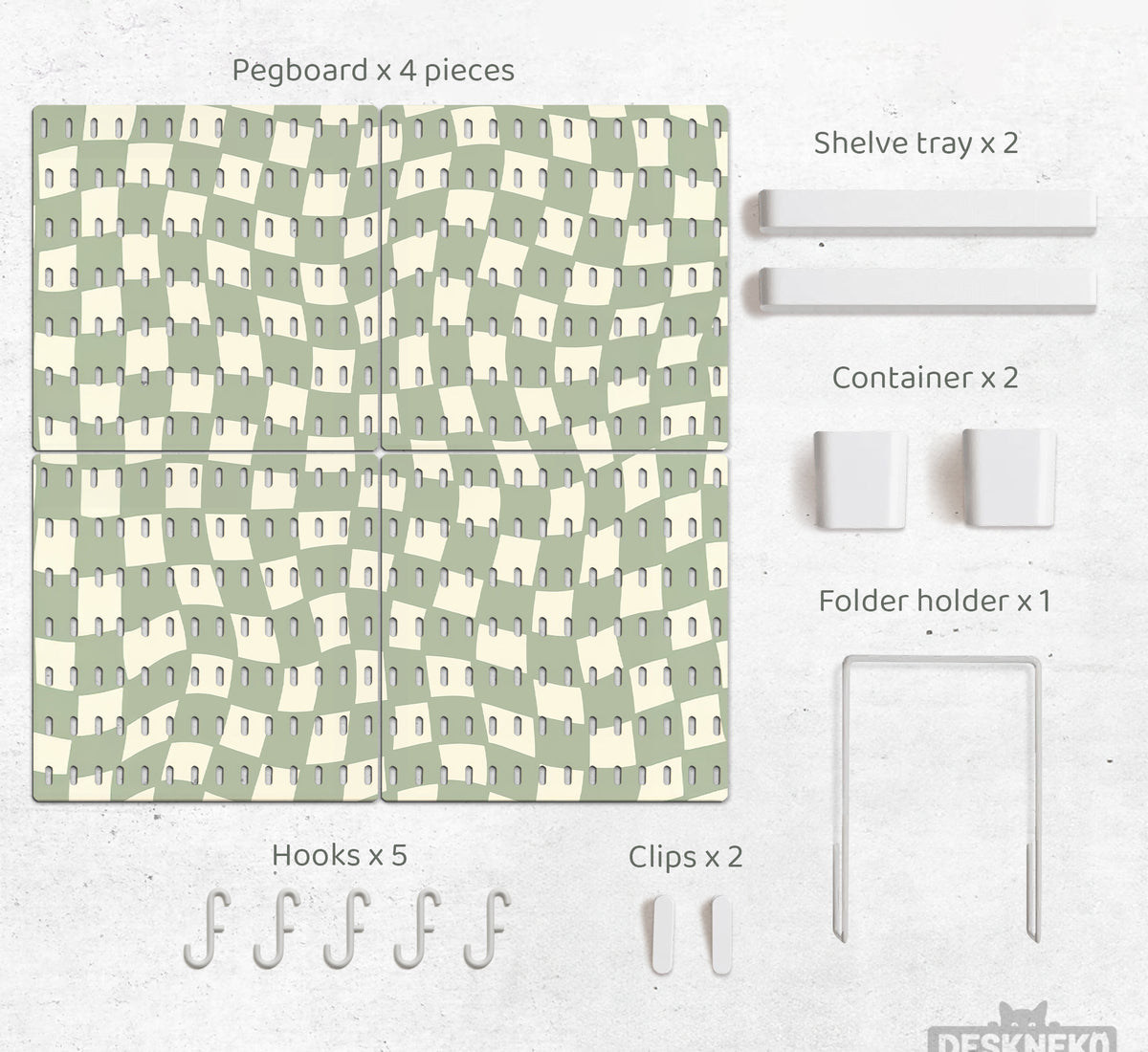 Green Checker Pegboard - Pegboard - Deskneko - Pegboards