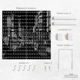 Tokyo Night Pixel Pegboard Organizer, Cyberpunk Wall Storage - Deskneko