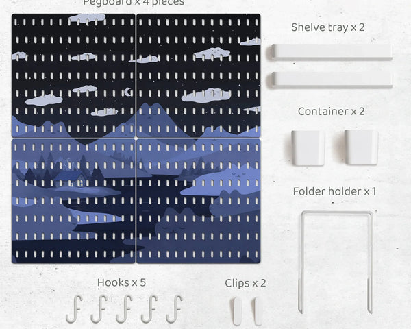 Navy Cat Hills Pegboard Organizer Set with Accessories - Deskneko