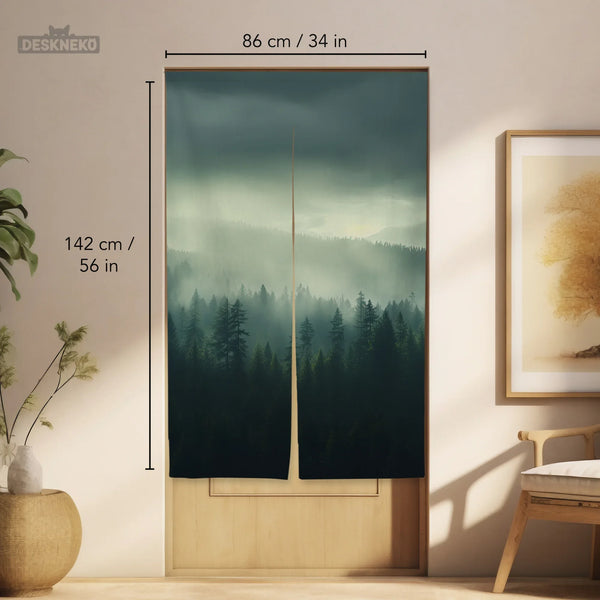 Misty Forest Noren Door Curtain - Deskneko