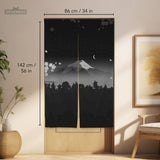 Black Mount Fuji Noren Curtain - Noren Door Curtain - Deskneko - Noren Door Curtains