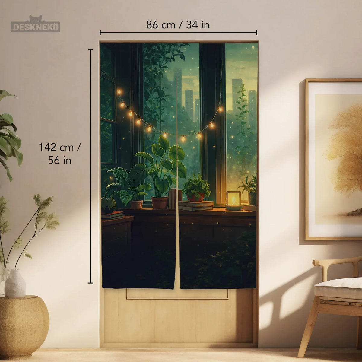 Lofi Cozy Noren Door Curtain - Deskneko
