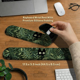 Botanical Cat Ergonomic Mousepad with Wrist Rest for Desk Comfort - Deskneko