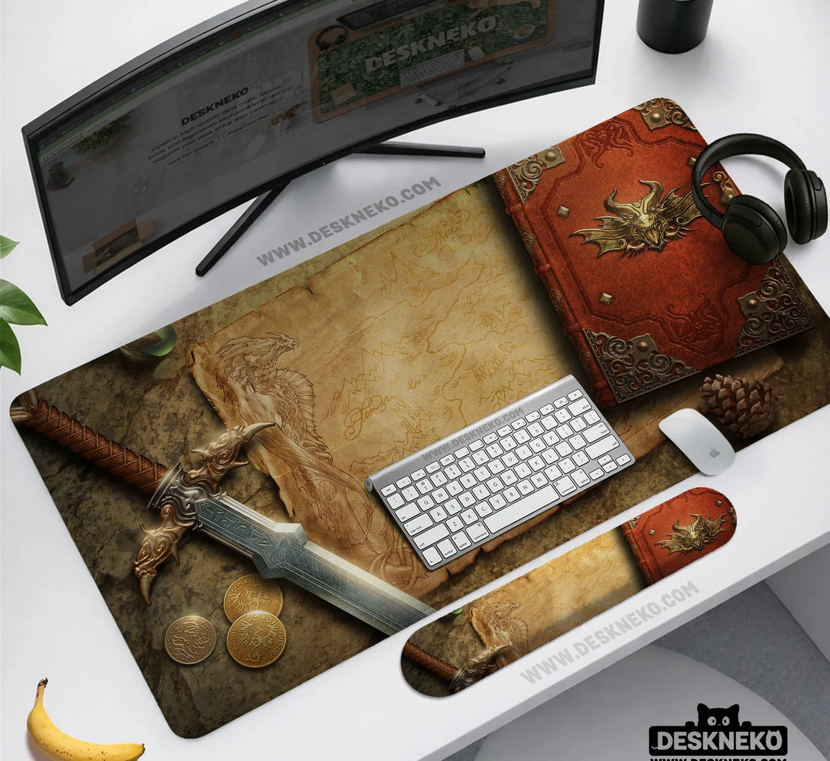 Fantasy Map Deskmat Mousepad, - Deskneko