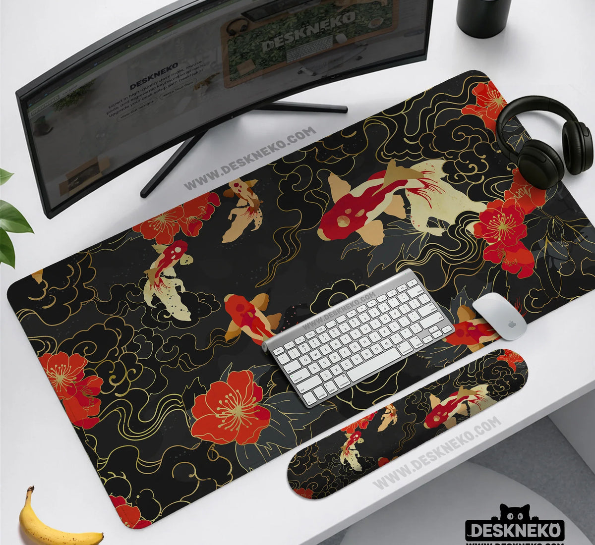 Koi Fish Desk Mat Mousepad - Deskneko
