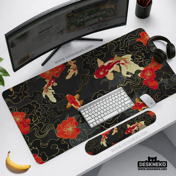 Koi Fish Desk Mat Mousepad - Deskneko