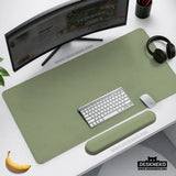 Sage Green Desk Mat XXL Extended Mousepad for Office and Gaming - Deskneko