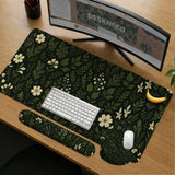 Botanical Ergonomic Mousepad with Wrist Rest for Cozy Desk Setup - Deskneko