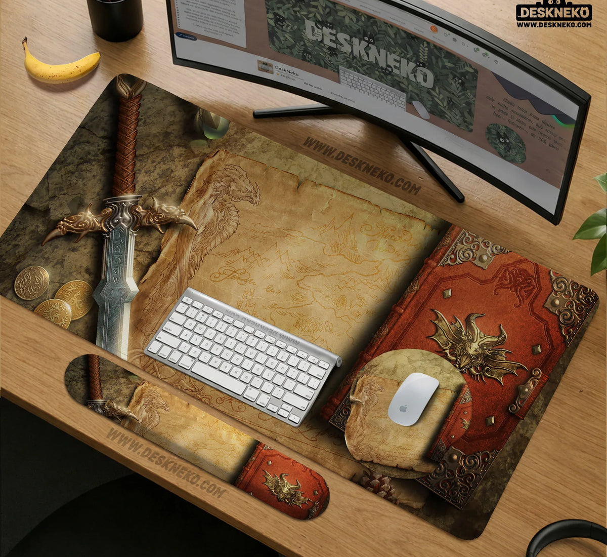 Fantasy Map Deskmat Mousepad, - Deskneko
