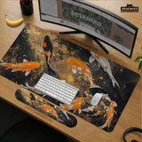 Black Gold Koi Desk Mat Mousepad - Desk Mat - Deskneko - Desk Mats & Mousepads