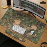 Kawaii Bear Ergonomic Mousepad and Keyboard Wrist Rest Desk Support - Deskneko