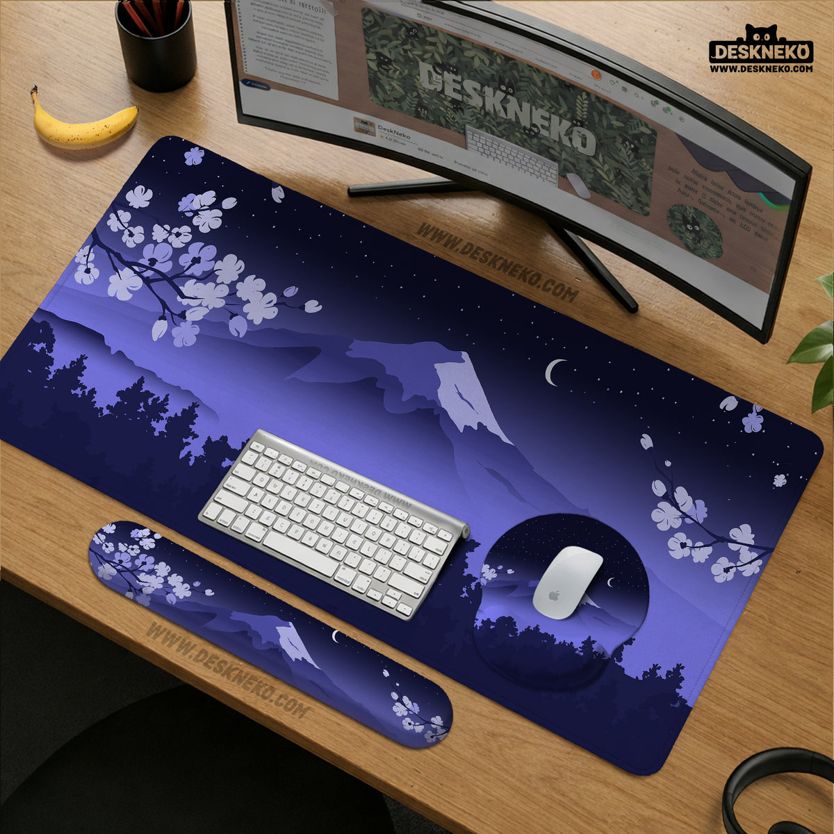Blue Mount Fuji Mousepad Wrist Rest - Ergonomic Mousepads & Wrist Rests - Deskneko - Mousepads & Wrist Rests