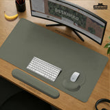 Eucalyptus Sage Desk Mat, Minimalist Extended Mousepad, Waterproof - Deskneko