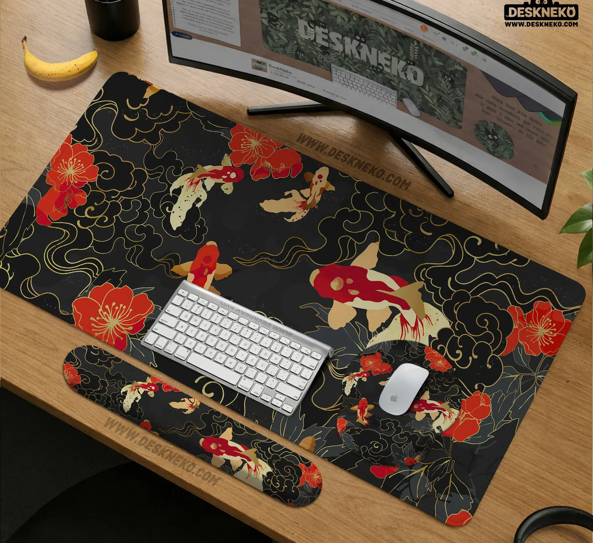 Koi Fish Ergonomic Mousepad Set - Deskneko