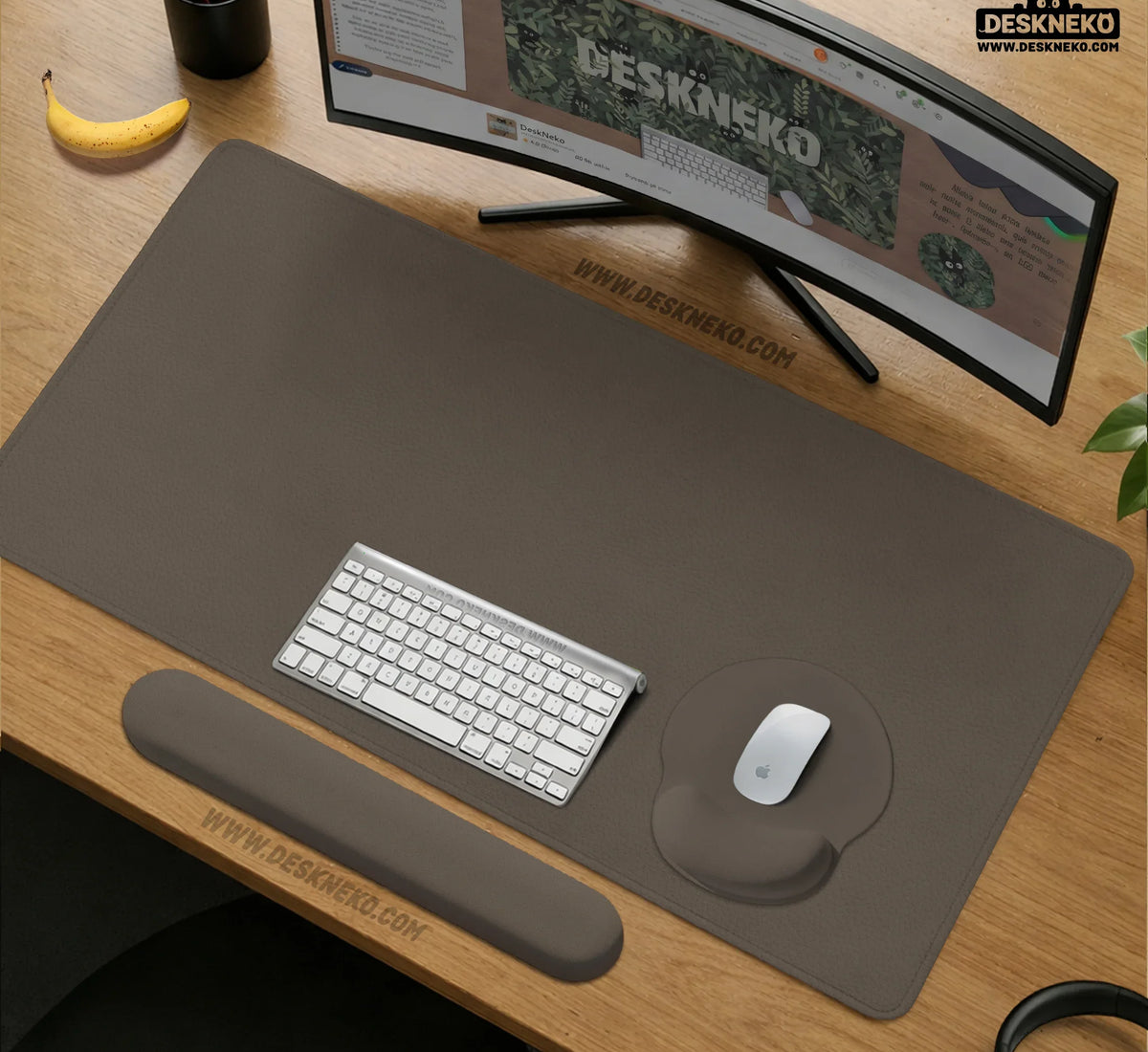 Cocoa Brown Minimalist - Deskneko
