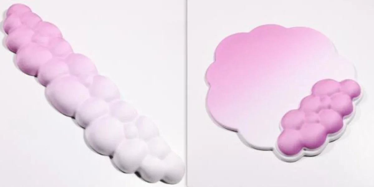Cloud Keyboard Hand Wrist Rest Memory Foam Silicone Leather Mouse Pad Wristband Pad - Deskneko