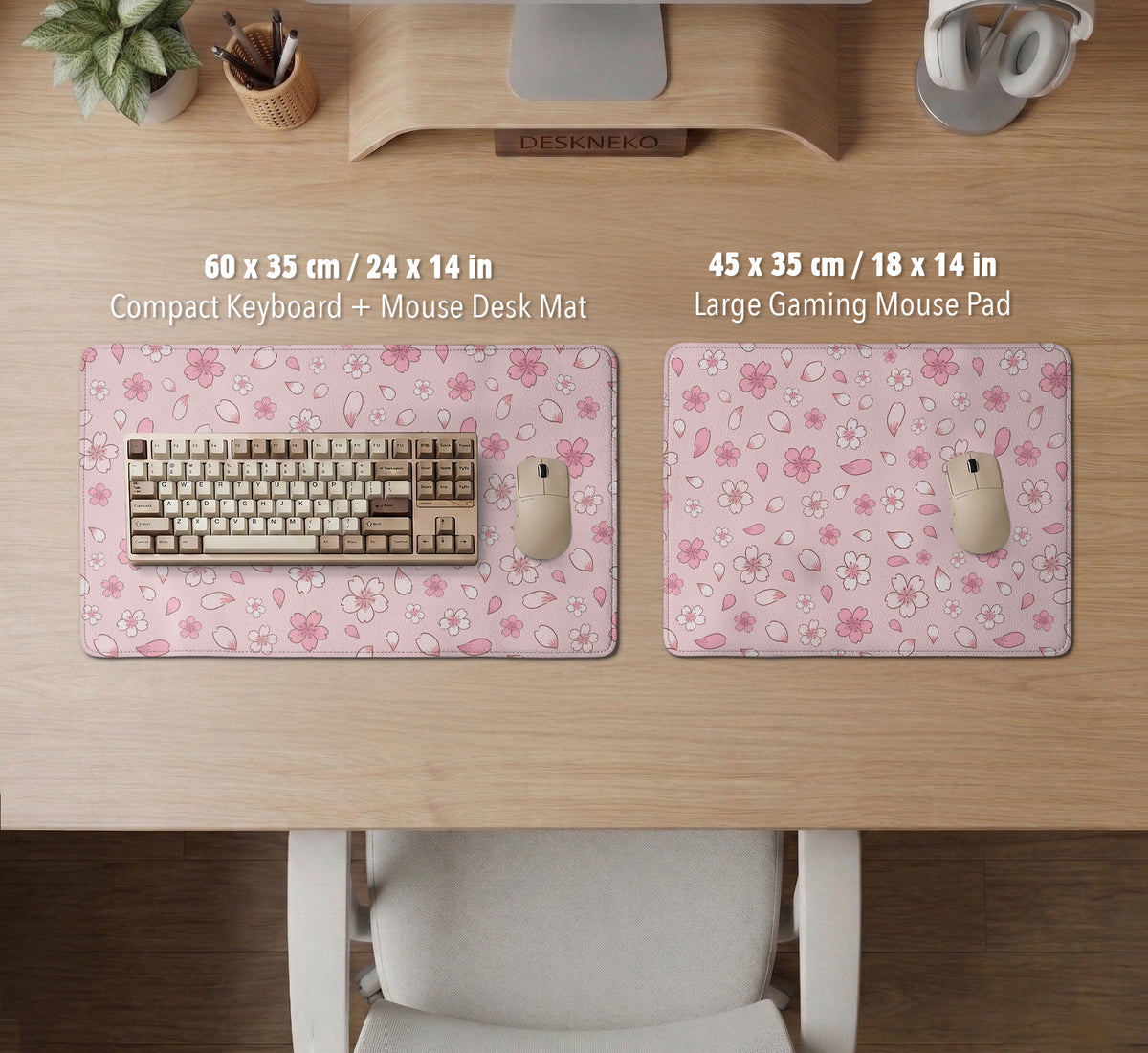 Sakura Gaming Desk Mat - LED Mousepad - Deskneko - Gaming Desk Mats