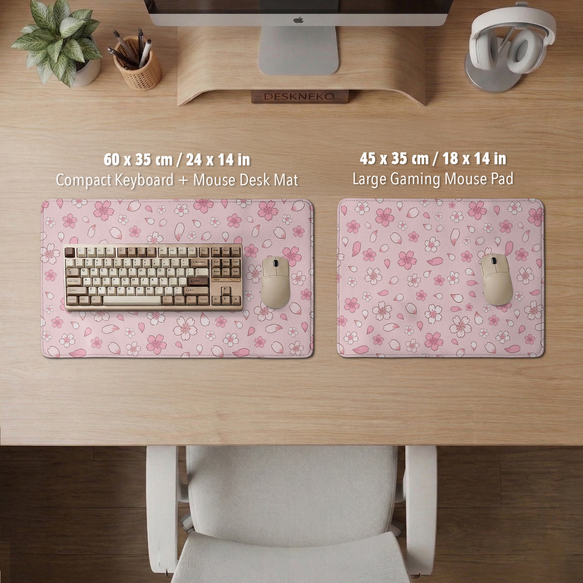 Sakura Gaming Desk Mat - LED Mousepad - Deskneko - Gaming Desk Mats