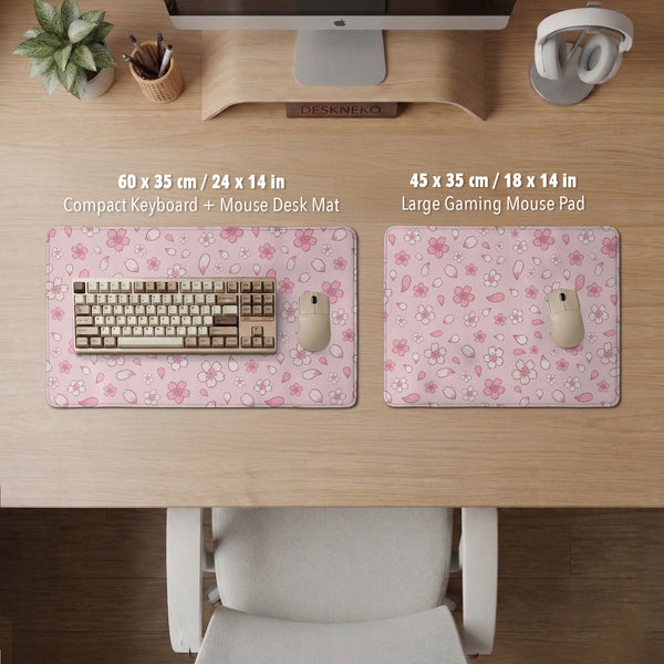 Sakura Gaming Desk Mat - LED Mousepad - Deskneko - Gaming Desk Mats