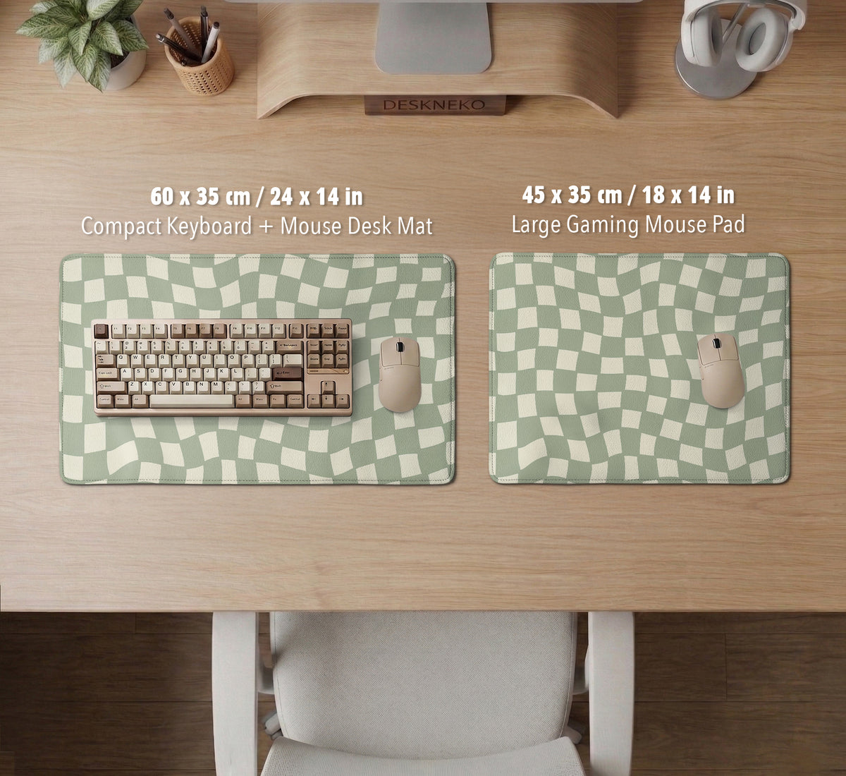 Green Checker Desk Mat - Desk Mat - Deskneko - Desk Mats & Mousepads