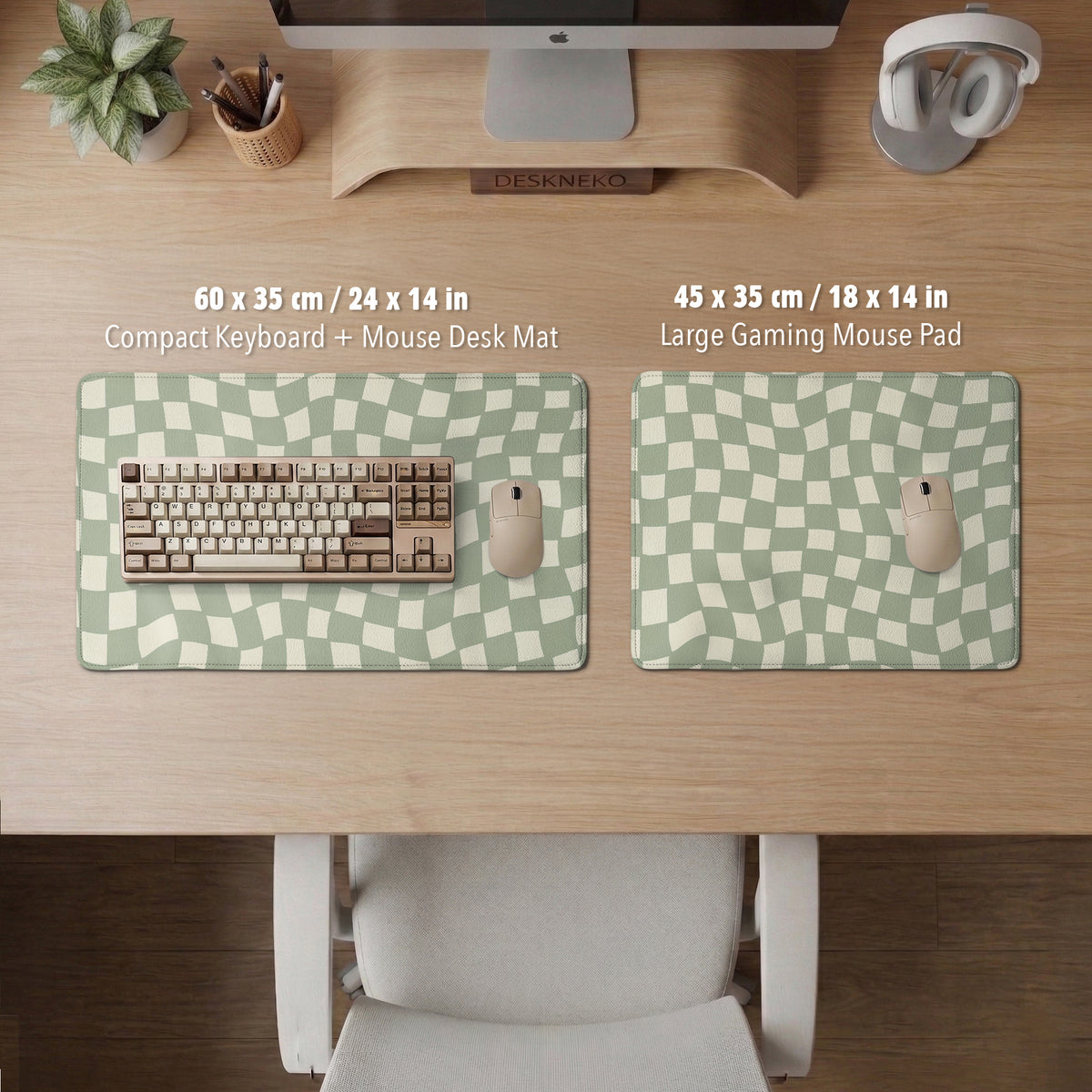 Green Checker Desk Mat - Desk Mat - Deskneko - Desk Mats & Mousepads
