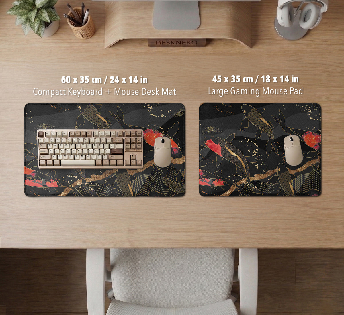 Koi Waves Desk Mat - Desk Mat - Deskneko - Desk Mats & Mousepads