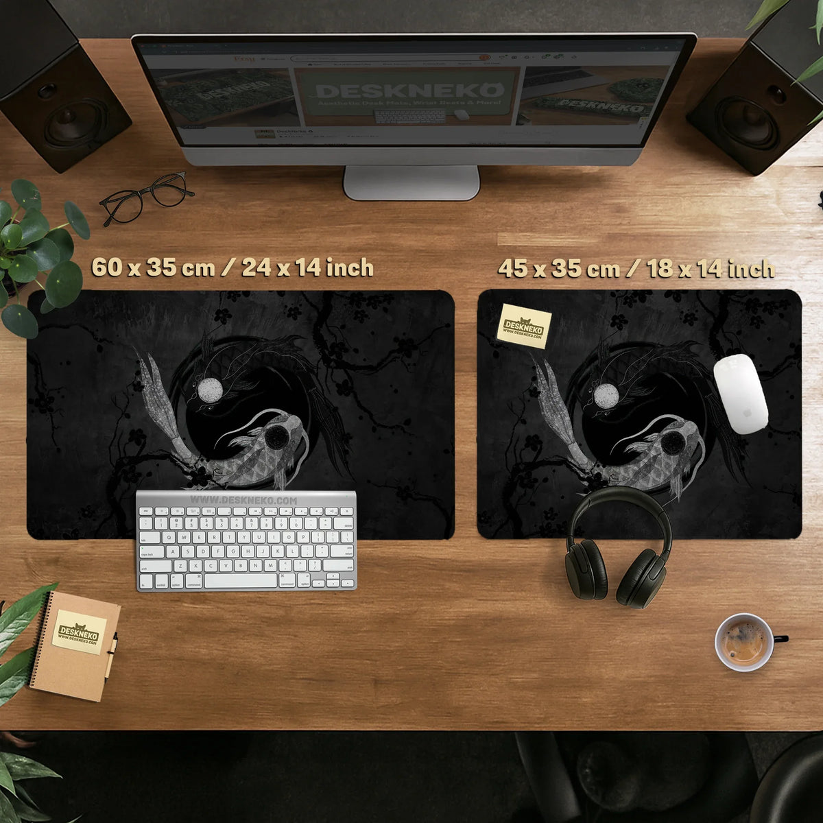 Yin Yang Koi Deskmat - Deskneko