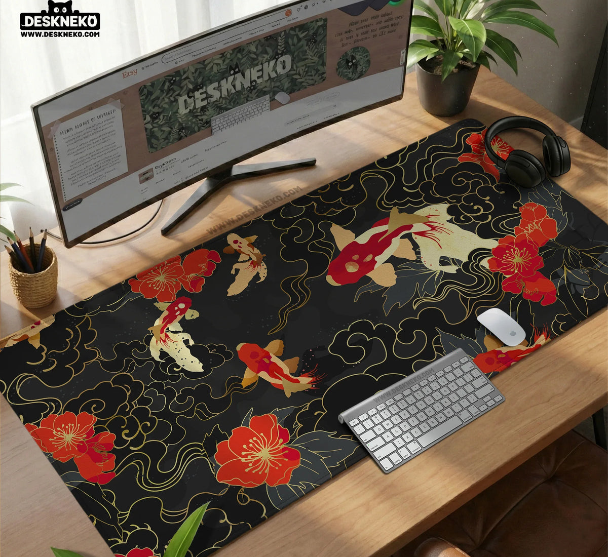 Koi Fish Desk Mat Mousepad - Deskneko