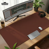 Mahogany Desk Mat Mousepad, Minimalist Brown Extended Desk Pad - Deskneko
