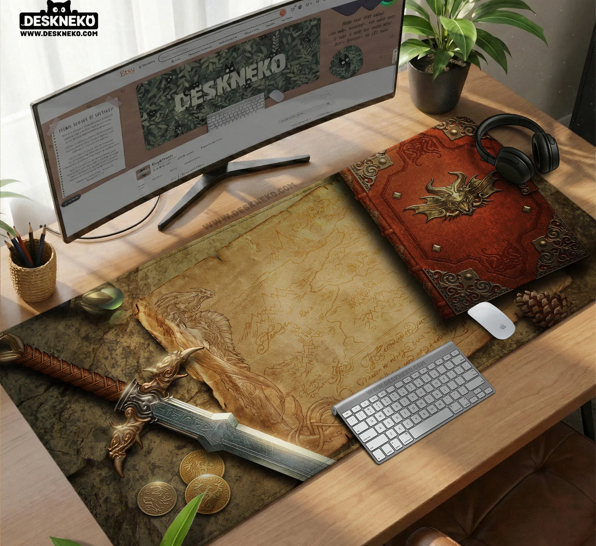 Fantasy Map Deskmat Mousepad, - Deskneko