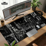 Black White Tokyo Desk Mat - Deskneko
