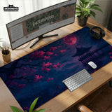 Dark Sakura Cherry Blossom Desk Mat - Deskneko