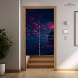 Dark Sakura Noren Door Curtain - Deskneko