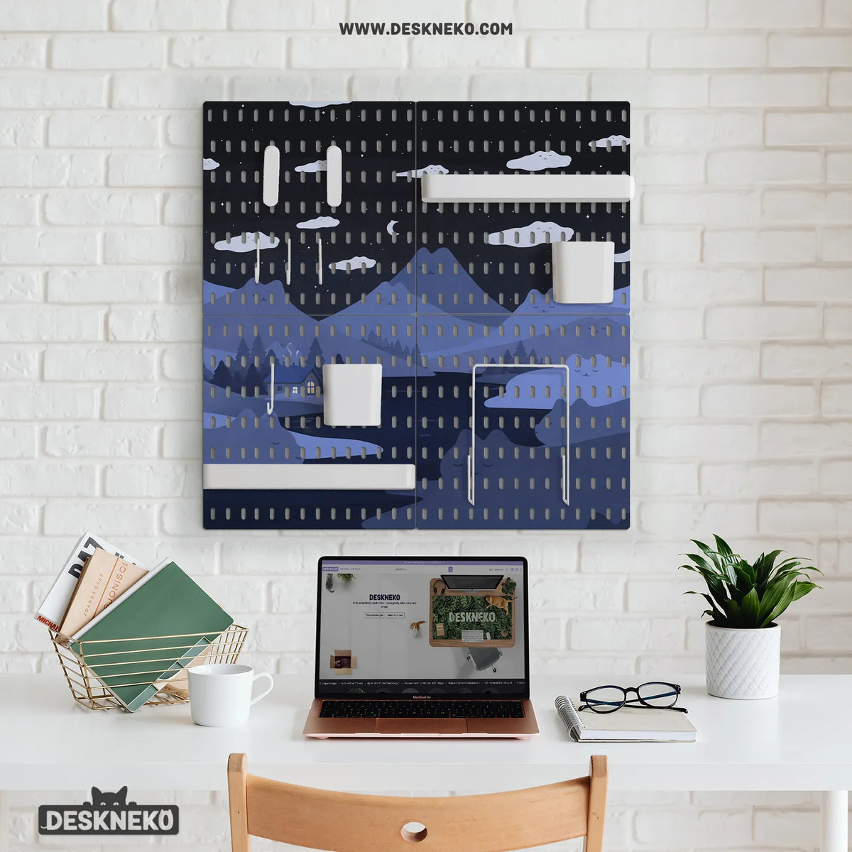 Navy Cat Hills Pegboard Organizer Set with Accessories - Deskneko