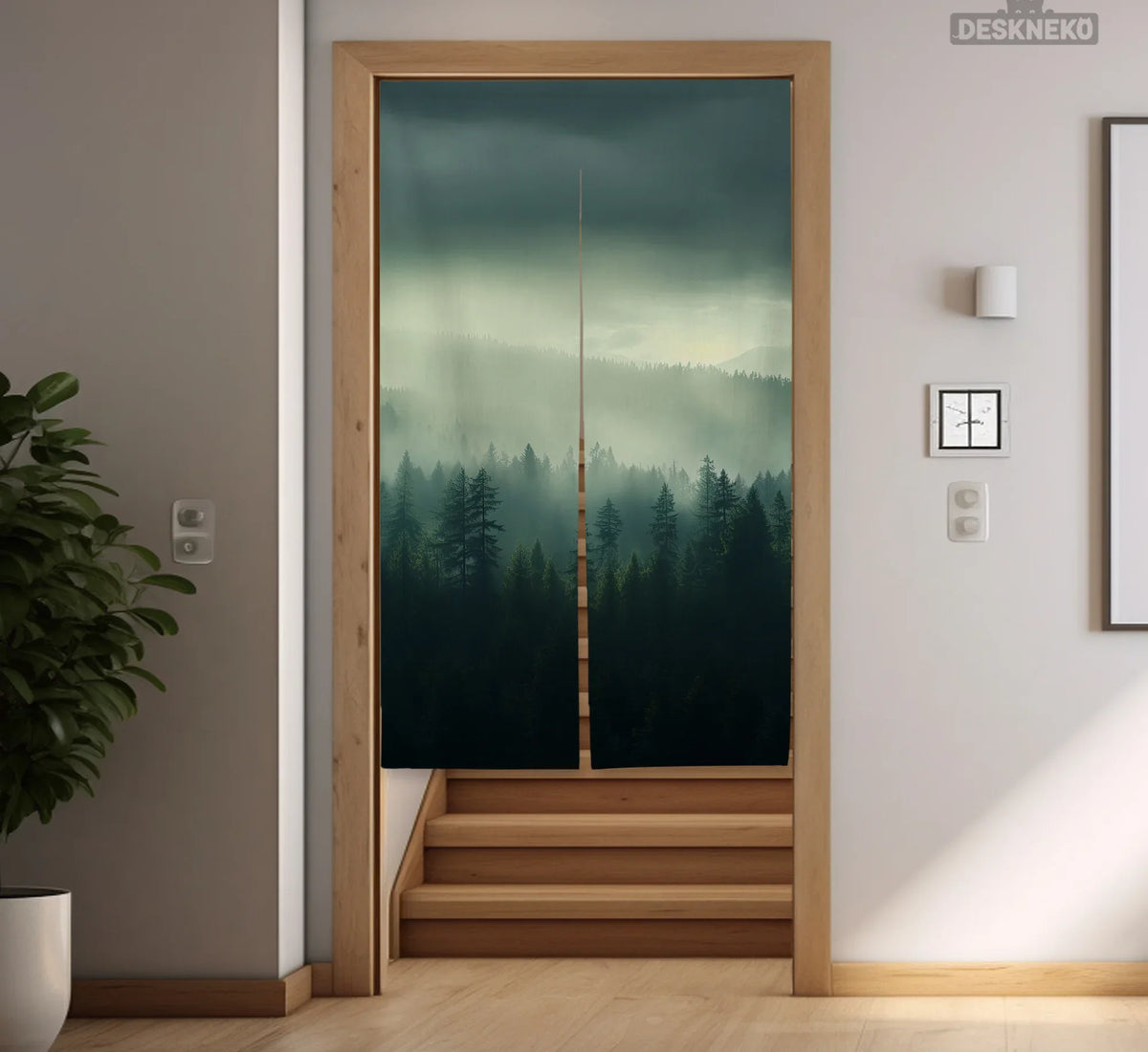 Misty Forest Noren Door Curtain - Deskneko