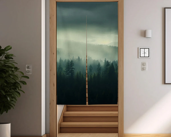 Misty Forest Noren Door Curtain - Deskneko