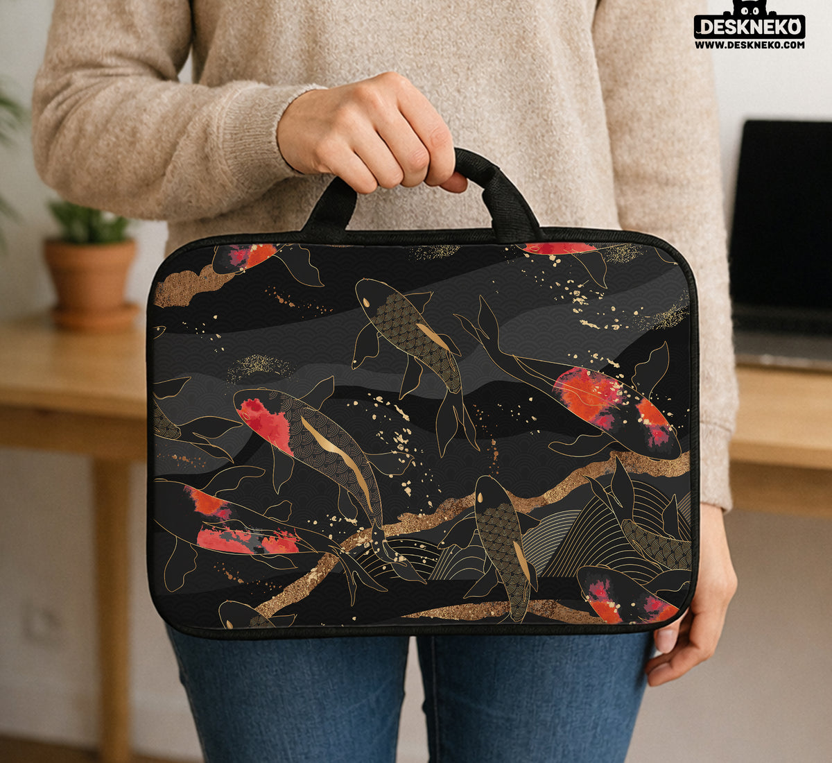 Koi Waves Laptop Sleeve - Laptop Sleeve - Deskneko - Laptop Sleeves & Bags