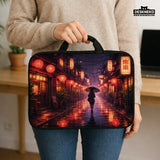 Lofi Anime Laptop Sleeve & Bag Japanese Rainy Street Aesthetic - Deskneko