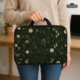 Dark Green Botanical Laptop Sleeve - Deskneko